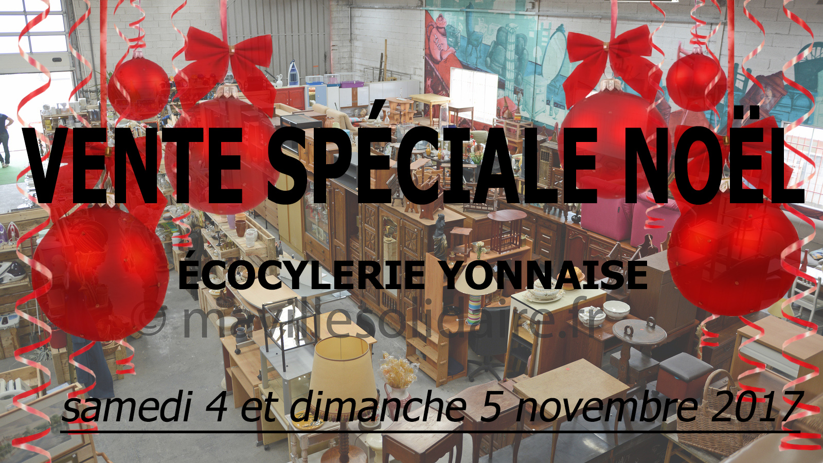 Vente exceptionnelle de Noël à l'écocylerie - Ma ville solidaire®