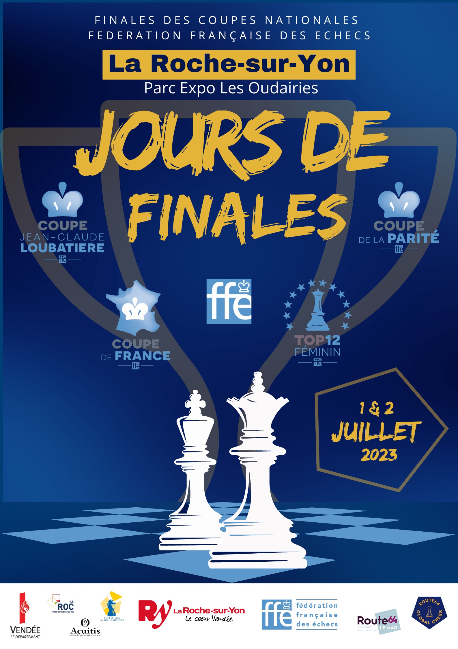 Finales nationales des Coupes d'échecs 2023 : un événement gratuit à La Roche-sur-Yon