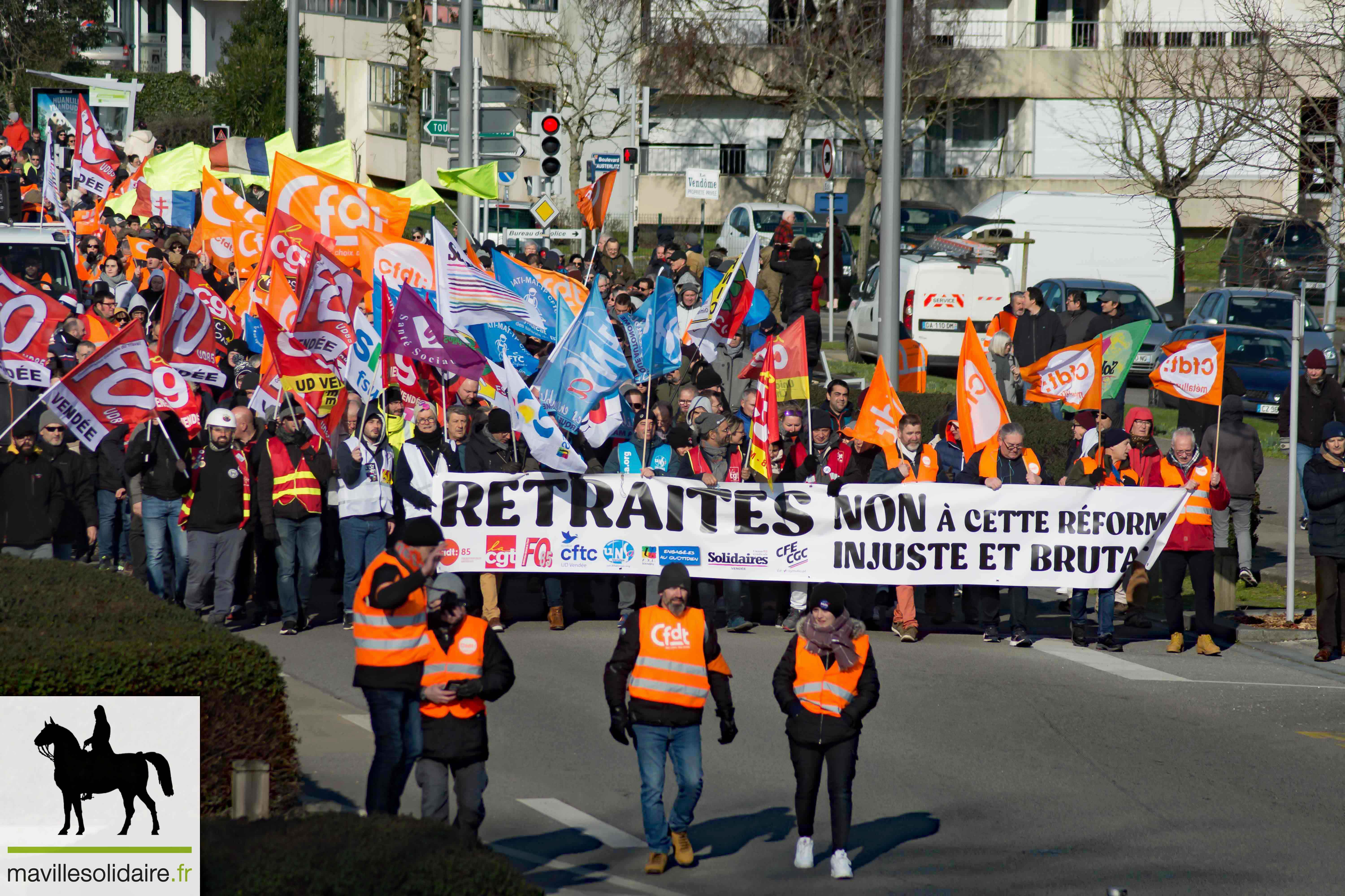 7 fevrier Manif grève retraite LA ROCHE SUR YON mavillesolidaire.fr 1 4