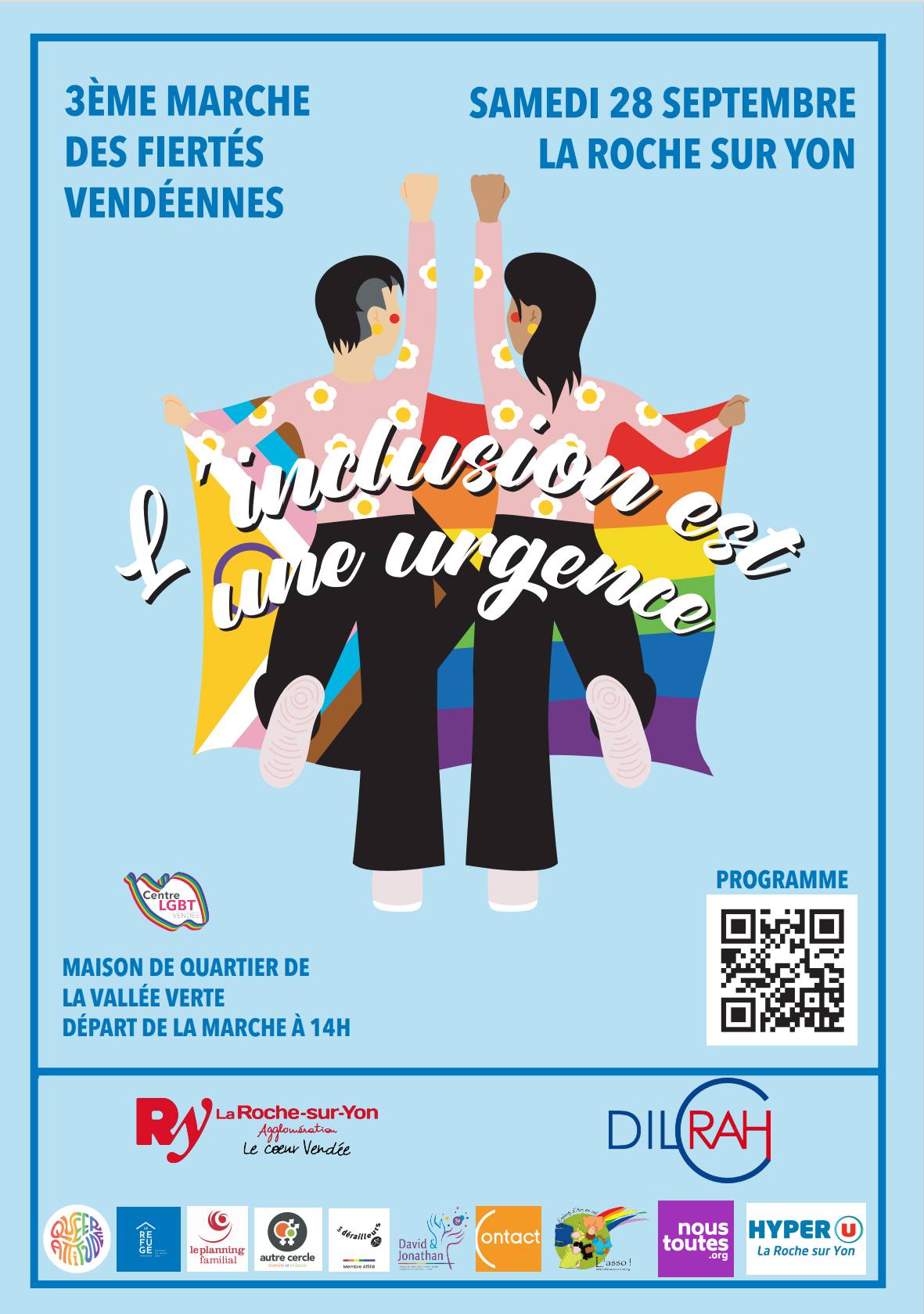 3ème marche des fiertés vendéennes : samedi 28 septembre, la Roche-sur-Yon