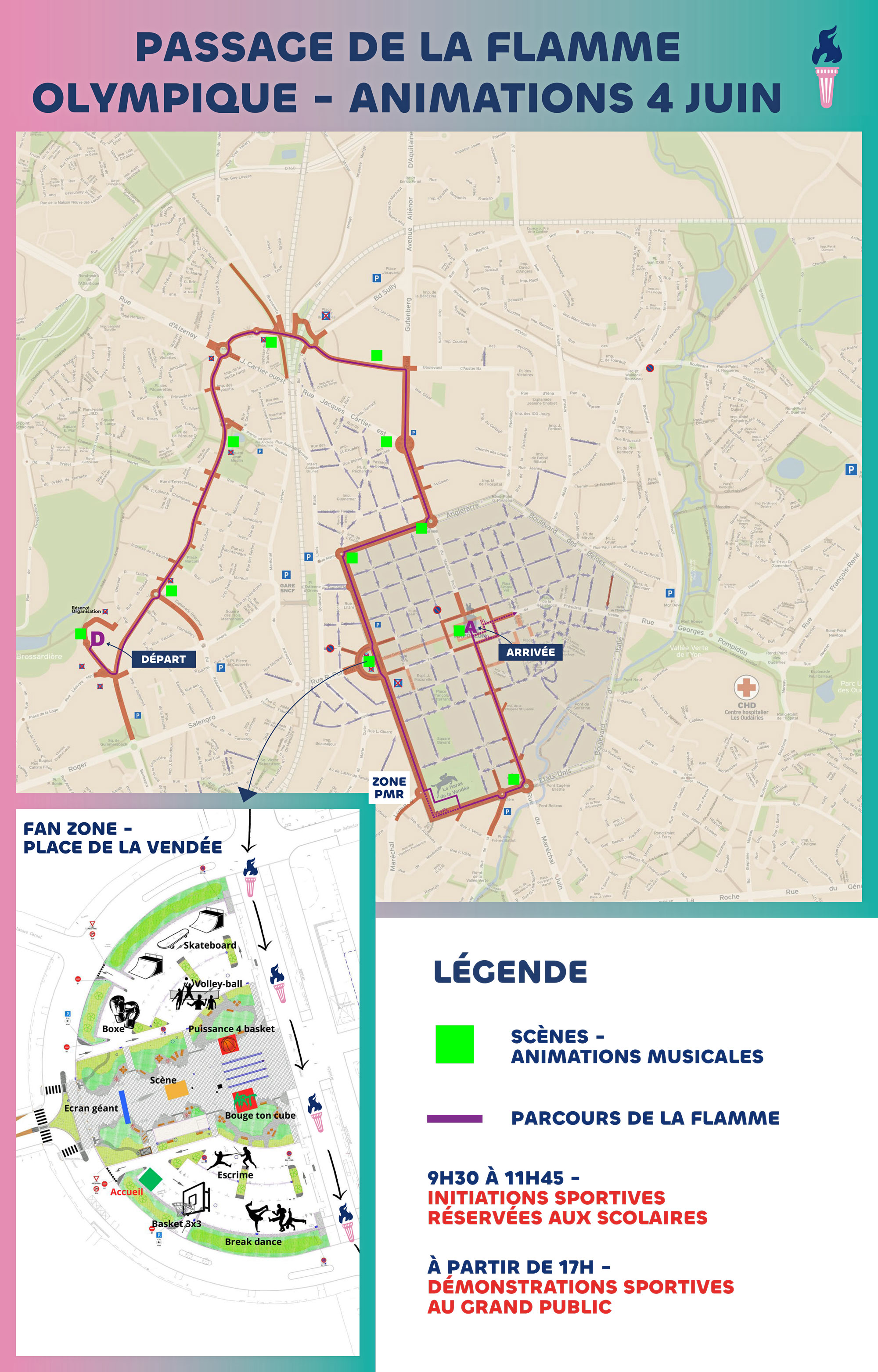 La Roche-sur-Yon accueille la Flamme Olympique le mardi 4 juin : le programme détaillé.