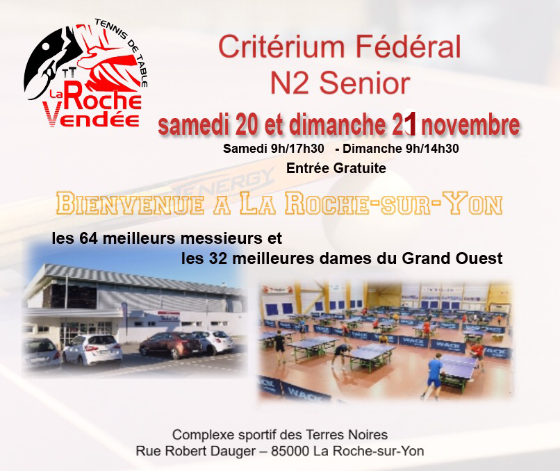 Tennis de Table Critérium Fédéral N Senior